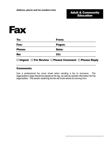 Fax Cover Letter
